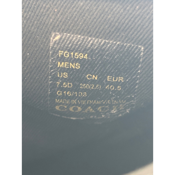 Coach Leather High Top Sneakers Men Size 7.5 - Picture 7 of 9